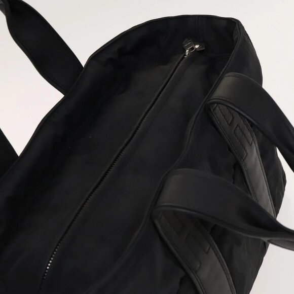 HERMES Acape Luco PM Hand Bag Nylon Black Silver Auth bs28738 - Picture 7 of 16